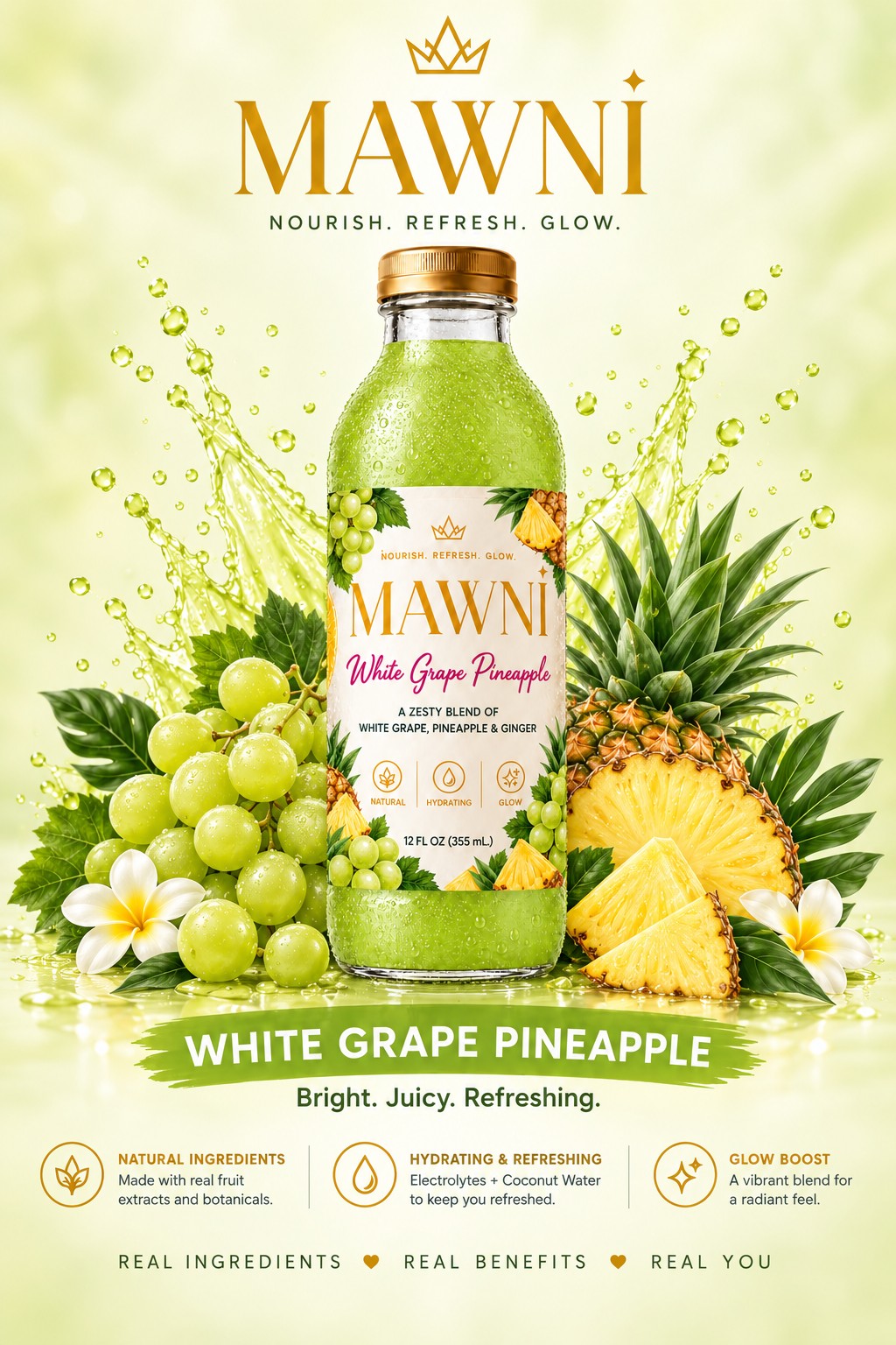 MAWNI White Grape Pineapple bottle