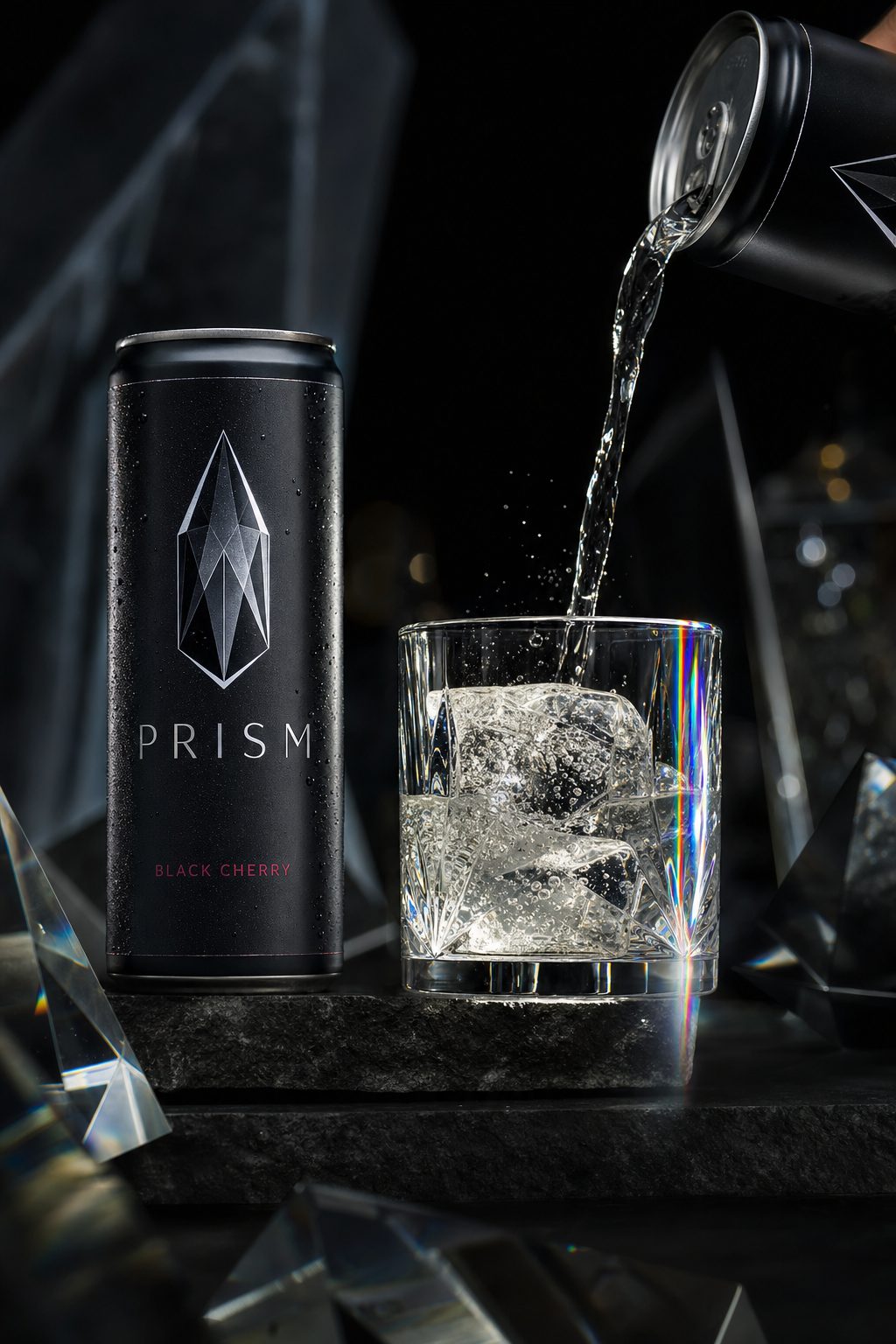 Prism poured over ice in a crystal glass