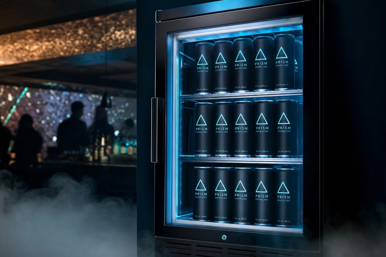 Retail fridge stocked with Prism