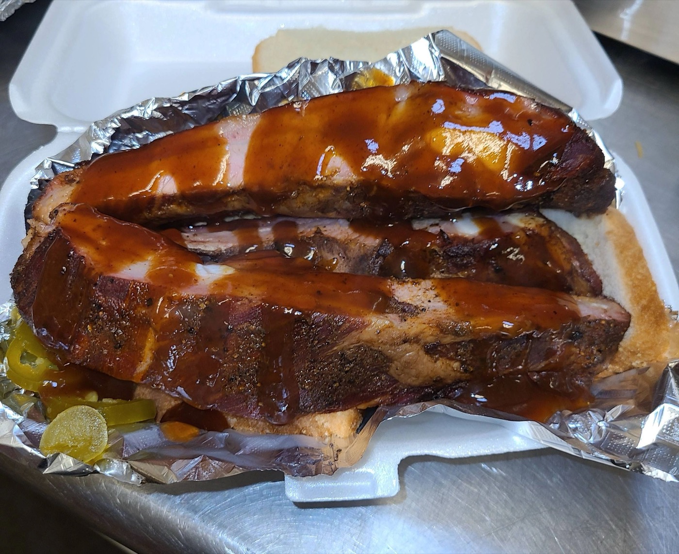 Plated BBQ from the Smokin A's food truck